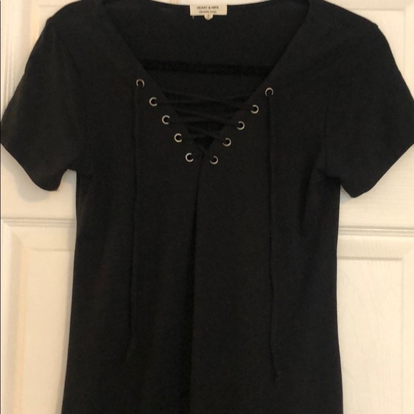 Black V-neck dress - Picture 2 of 2